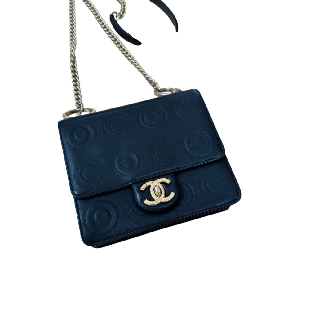 Chanel Black Coco embossed mini square - Picture 2 of 7